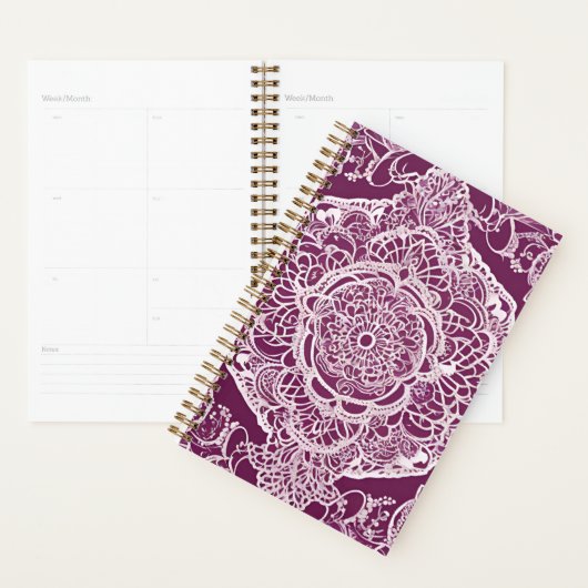 Paarse mandala AI-kunst Planner (Display)