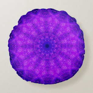 Paarse Mandala Art Rond Kussen