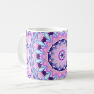 Paarse Mandala Boho Geometrisch Patroon Gezellig Koffiemok
