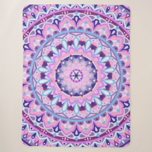 Paarse Mandala Boho Gezellige Geometrische Patroon Sherpa Deken
