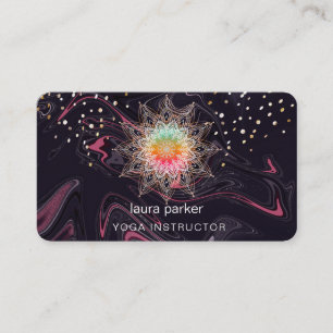Paarse Mandala Boho Meditatie Waterverf Yoga Visitekaartje