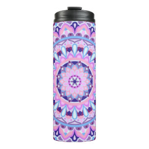 Paarse Mandala Boho Reis Geometrisch Patroon Knus Thermosbeker