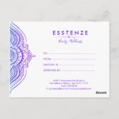 Paarse Mandala Cadeaubon Ontwerp Briefkaart (Achterkant)