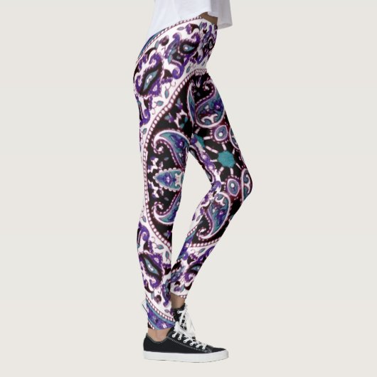 Paarse Mandala Gepatenteerde Leggings (Rechts)