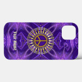 Paarse Mandala Gold Sunshine PeaceSymbool Case-Mate iPhone Case (Achterkant (horizontaal))