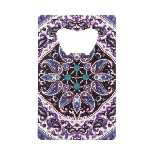 Paarse Mandala Kredietkaart Flessenopener (Achterkant)