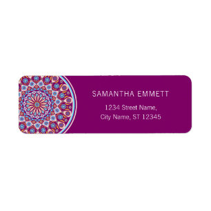 Paarse Mandala Modern Return Address Labels