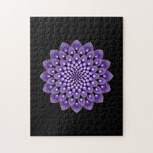 Paarse Mandala Rond zigeunerige Indiase Bohemiaans Legpuzzel