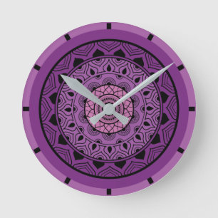 Paarse Mandala Ronde Klok