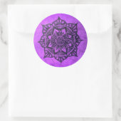 Paarse Mandala Spirituele Ronde Sticker (Tas)