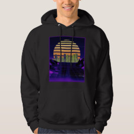 Paarse Mannen van het Synthwave Ontwerp Hoodie