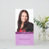 Paarse manuscriptklasse van de aankondiging van he (Staand voorkant)