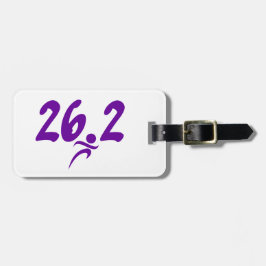 Paarse marathon 26.2 bagagelabel