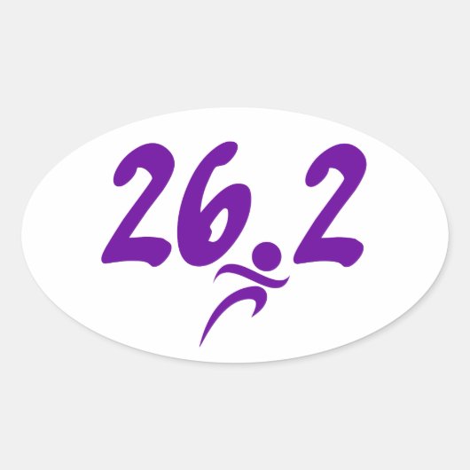 Paarse marathon 26.2 ovale sticker (Voorkant)