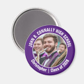 Paarse Marching Band Foto High School Spirit Magneet (Voorkant / Achterkant)