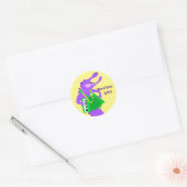 Paarse Mardi Gras Alligator Ronde Sticker (Envelop)