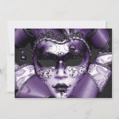 Paarse Mardi Gras Masquerade Kaart (Achterkant)