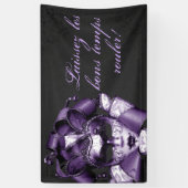 Paarse Mardi Gras Masquerade Spandoek (Verticaal)