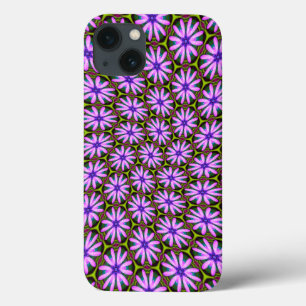 Paarse Margueritepatronen iPhone 13 Hoesje