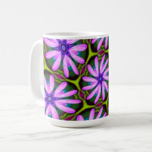 Paarse Margueritepatronen Koffiemok