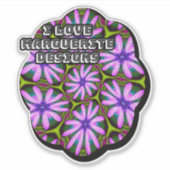 Paarse Margueritepatronen Sticker (Voorkant)