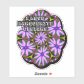 Paarse Margueritepatronen Sticker (Vel)