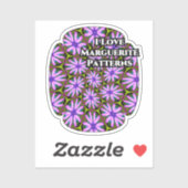 Paarse Margueritepatronen Sticker (Vel)