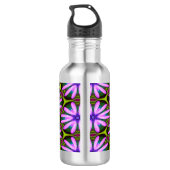 Paarse Margueritepatronen Waterfles (Achterkant)