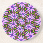 Paarse Margueritepatronen Zandsteen Onderzetter (Voorkant)