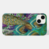 Paarse marine en koper Paisley Peacock en veren Case-Mate iPhone Case (Achterkant (horizontaal))