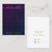 Paarse marineafdruk visitekaartje (Voorkant / Achterkant)