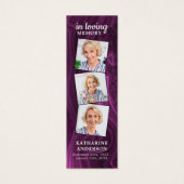 Paarse marmer 3 Fotogedicht Funeral Prayer Bladwij Mini Visitekaartjes (Voorkant)