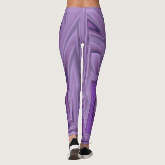 Paarse Marmer Abstract Leggings (Achterkant)