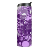 Paarse marmer fluid Art-cellen Thermosbeker (Gedraaid links)