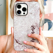 Paarse Marmer Glitter Aangepaste Naam Case-Mate iPhone Case