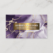 Paarse marmer Stone | Goudsparkly-vlokken Visitekaartje (Voorkant)
