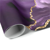 Paarse marmeren aangepaste naam cadeaupapier (Rol Hoek)