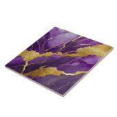 Paarse marmeren patroon met goud tegeltje (Zijkant)