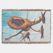 Paarse Martin Audubon Bird Family and Gourd Home Deken (Voorkant)