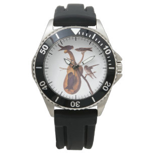 Paarse Martin Audubon Birds met Gourd Home Horloge