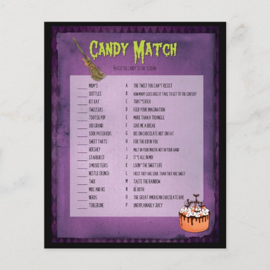 Paarse Mash Halloween Snoep Match (Voorkant)