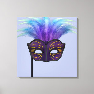 Paarse Maskerade Masker Carnaval Feest Kunst Canvas Afdruk