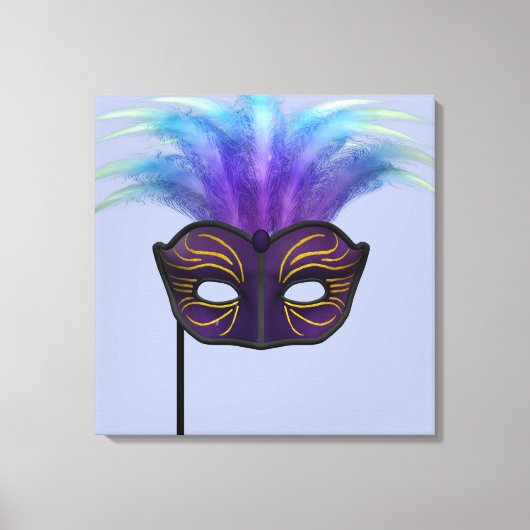 Paarse Maskerade Masker Carnaval Feest Kunst Canvas Afdruk (Voorkant)