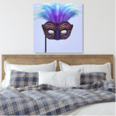 Paarse Maskerade Masker Carnaval Feest Kunst Canvas Afdruk (Insitu (Slaapkamer))