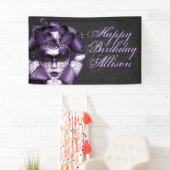 Paarse maskerade verjaardag spandoek (Insitu)