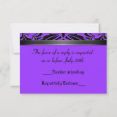 Paarse Masquerade Damask Halloween Rsvp (Achterkant)