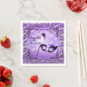 Paarse Masquerade Masker Elegant Ball Party Servet (Insitu)