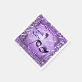 Paarse Masquerade Masker Elegant Ball Party Servet (Hoek)