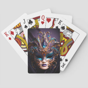  Paarse Masquerade maskers Mardi Gras Pokerkaarten