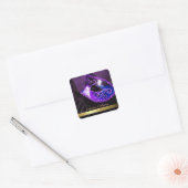 Paarse Masquerade Swirl Save the Date Sticker (Envelop)